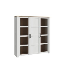 Stauraumvitrine >BOHOL< in Eiche Dekor / Sibiu - 151,1x160,6x42cm (BxHxT)
