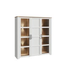 Stauraumvitrine >BOHOL< in Eiche Dekor / Sibiu - 151,1x160,6x42cm (BxHxT)