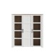 Stauraumvitrine >BOHOL< in Eiche Dekor / Sibiu - 151,1x160,6x42cm (BxHxT)