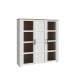 Stauraumvitrine >BOHOL< in Eiche Dekor / Sibiu - 151,1x160,6x42cm (BxHxT)