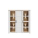 Stauraumvitrine >BOHOL< in Eiche Dekor / Sibiu - 151,1x160,6x42cm (BxHxT)