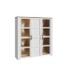 Stauraumvitrine >BOHOL< in Eiche Dekor / Sibiu - 151,1x160,6x42cm (BxHxT)