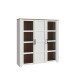 Stauraumvitrine >BOHOL< in Eiche Dekor / Sibiu - 151,1x160,6x42cm (BxHxT)