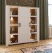Stauraumvitrine >BOHOL< in Eiche Dekor / Sibiu - 151,1x160,6x42cm (BxHxT)
