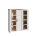 Stauraumvitrine >BOHOL< in Eiche Dekor / Sibiu - 151,1x160,6x42cm (BxHxT)