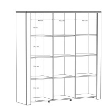 Stauraumvitrine >BOHOL< in Eiche Dekor / Cabezone - 151,1x160,6x42cm (BxHxT)