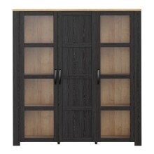 Stauraumvitrine >BOHOL< in Eiche Dekor / Cabezone -...