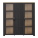Stauraumvitrine >BOHOL< in Eiche Dekor / Cabezone - 151,1x160,6x42cm (BxHxT)