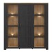 Stauraumvitrine >BOHOL< in Eiche Dekor / Cabezone - 151,1x160,6x42cm (BxHxT)
