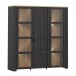Stauraumvitrine >BOHOL< in Eiche Dekor / Cabezone - 151,1x160,6x42cm (BxHxT)