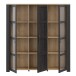 Stauraumvitrine >BOHOL< in Eiche Dekor / Cabezone - 151,1x160,6x42cm (BxHxT)