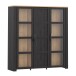 Stauraumvitrine >BOHOL< in Eiche Dekor / Cabezone - 151,1x160,6x42cm (BxHxT)