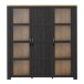 Stauraumvitrine >BOHOL< in Eiche Dekor / Cabezone - 151,1x160,6x42cm (BxHxT)