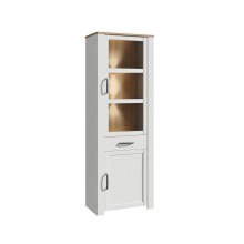 Stauraumvitrine >BOHOL< in Riviera Eiche Dekor / Sibiu - 71,7x205,4x42cm (BxHxT)