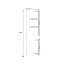 Stauraumvitrine >BOHOL< in Riviera Eiche Dekor / Sibiu - 71,7x205,4x42cm (BxHxT)