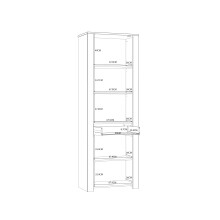 Stauraumvitrine >BOHOL< in Riviera Eiche Dekor / Sibiu - 71,7x205,4x42cm (BxHxT)