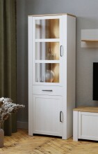 Stauraumvitrine >BOHOL< in Riviera Eiche Dekor / Sibiu - 71,7x205,4x42cm (BxHxT)