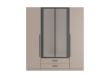 Drehtürenschrank >MARBURG< in SAHARAGRAU -...