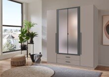 Drehtürenschrank >MARBURG< in SAHARAGRAU -...