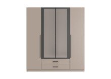 Drehtürenschrank >MARBURG< in SAHARAGRAU -...