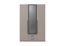 Drehtürenschrank >MARBURG< in SAHARAGRAU - 135x199x58cm (BxHxT)