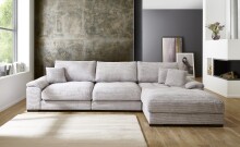 Polstergarnitur >Anselm< in hellgrau, Cord -...