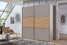 Schwebetürenschrank >indiana A< in SAHARAGRAU / ARTISAN - 200x216x65cm (BxHxT)