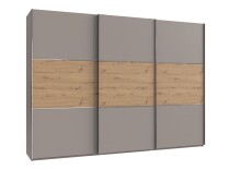 Schwebetürenschrank >indiana A< in SAHARAGRAU / ARTISAN - 300x216x65cm (BxHxT)