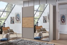 Schwebetürenschrank >indiana A< SAHARAGRAU / ARTISAN / SPIEGEL - 200x216x65cm (BxHxT)