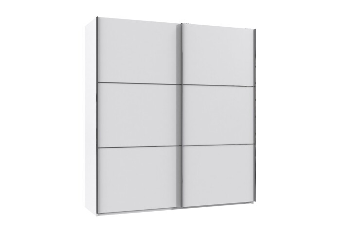 Schwebetürenschrank >indiana A< in WEISS - 200x216x65cm (BxHxT)