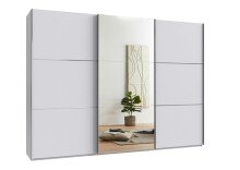 Schwebetürenschrank >indiana A< in WEISS / SPIEGEL - 300x216x65cm (BxHxT)
