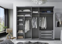 Schwebetürenschrank >indiana A< in WEISS - 250x216x65cm (BxHxT)