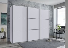 Schwebetürenschrank >indiana A< in WEISS - 300x216x65cm (BxHxT)
