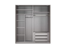 Schwebetürenschrank >indiana A< in WEISS / SPIEGEL - 200x216x65cm (BxHxT)