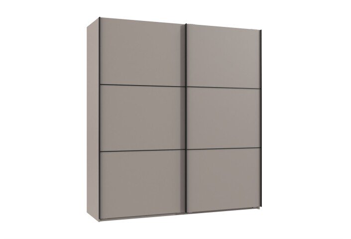 Schwebetürenschrank >indiana A< in SAHARAGRAU - 200x216x65cm (BxHxT)
