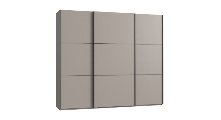 Schwebetürenschrank >indiana A< in SAHARAGRAU - 250x216x65cm (BxHxT)