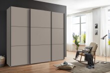 Schwebetürenschrank >indiana A< in SAHARAGRAU - 250x216x65cm (BxHxT)