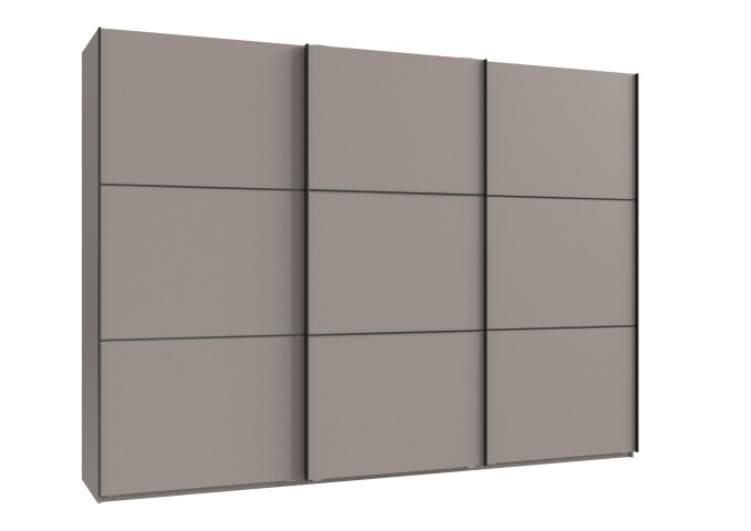Schwebetürenschrank >indiana A< in SAHARAGRAU - 300x216x65cm (BxHxT)