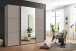 Schwebetürenschrank >indiana A< in SAHARAGRAU / SPIEGEL - 250x216x65cm (BxHxT)