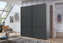 Schwebetürenschrank >indiana A< in GRAPHIT - 200x216x65cm (BxHxT)