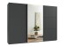 Schwebetürenschrank >indiana A< in GRAPHIT / SPIEGEL - 300x216x65cm (BxHxT)