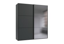 Schwebetürenschrank >indiana A< in GRAPHIT / SPIEGEL - 200x216x65cm (BxHxT)