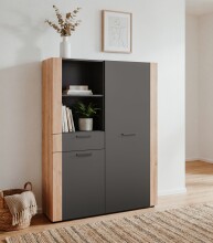 Highboard >Cento< in Anthrazit / Artisan -...