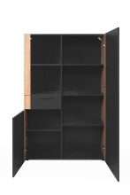 Highboard >Cento< in Anthrazit / Artisan - 100x155x35cm (BxHxT)