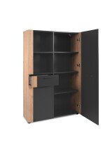Highboard >Cento< in Anthrazit / Artisan - 100x155x35cm (BxHxT)