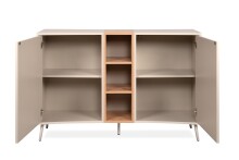 Sideboard >Sinop< in Sand / Artisan Eiche Dekor - 135x90x37,5 (BxHxT)