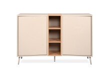 Sideboard >Sinop< in Sand / Artisan Eiche Dekor - 135x90x37,5 (BxHxT)