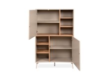 Highboard >Sinop< in Sand / Artisan Eiche Dekor - 90x140x37,5 (BxHxT)