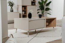 Couchtisch >Sinop< in Sand / Artisan Eiche Dekor - 94x40x60 (BxHxT)