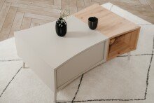 Couchtisch >Sinop< in Sand / Artisan Eiche Dekor - 94x40x60 (BxHxT)